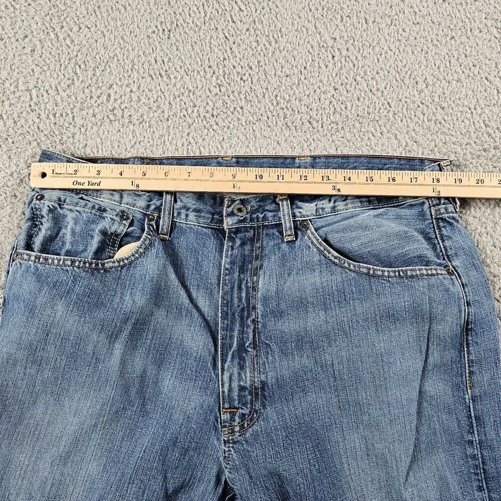 Ralph Lauren Jeans Mens 38x33 Blue Thompson Relaxed Loose Straight Distressed
